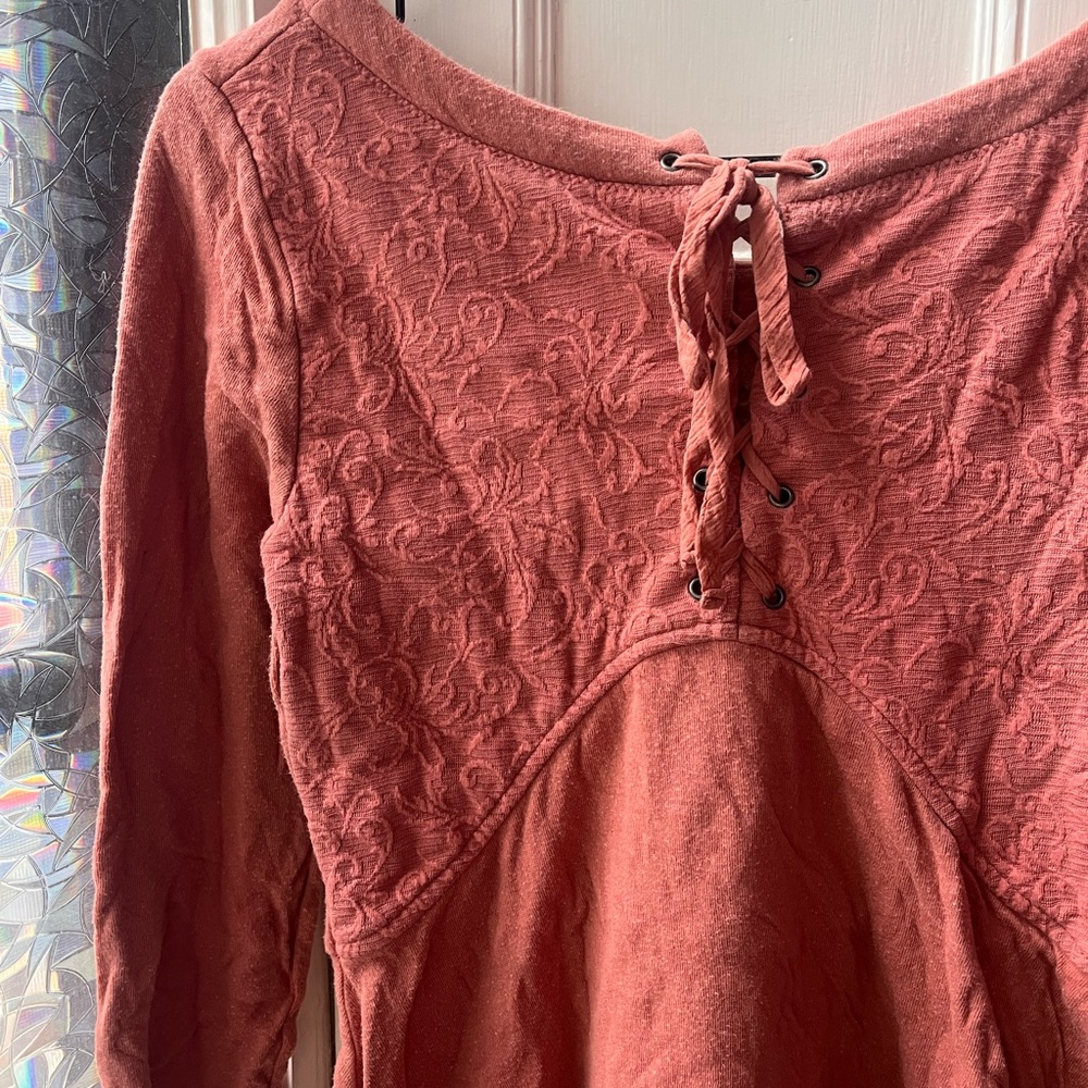 FP Lace-Up back dress in Rose